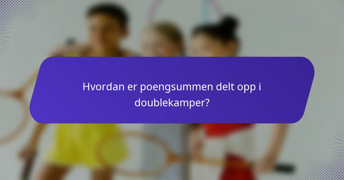 Hvordan er poengsummen delt opp i doublekamper?